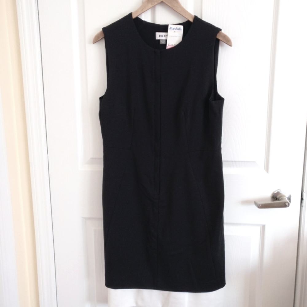 Black Fitted Lined Tank Sheath Dress, 10